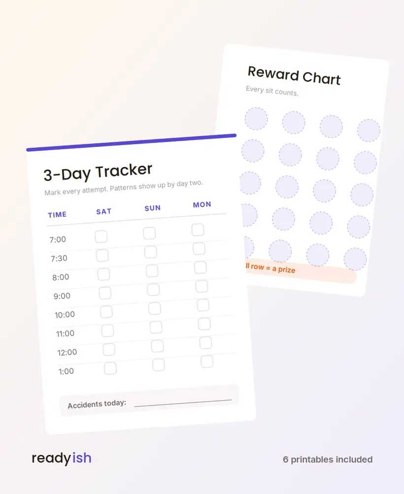 The 3-day tracker and reward chart printables